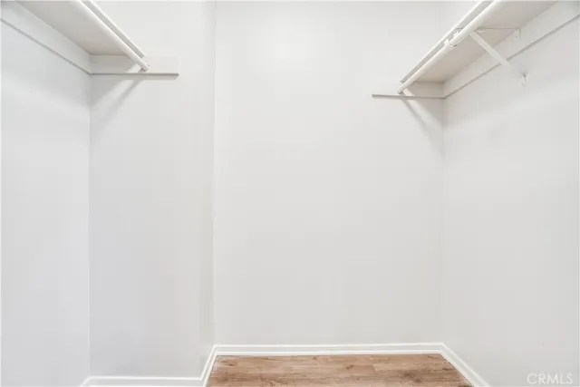 a view of small space with racks on the wall