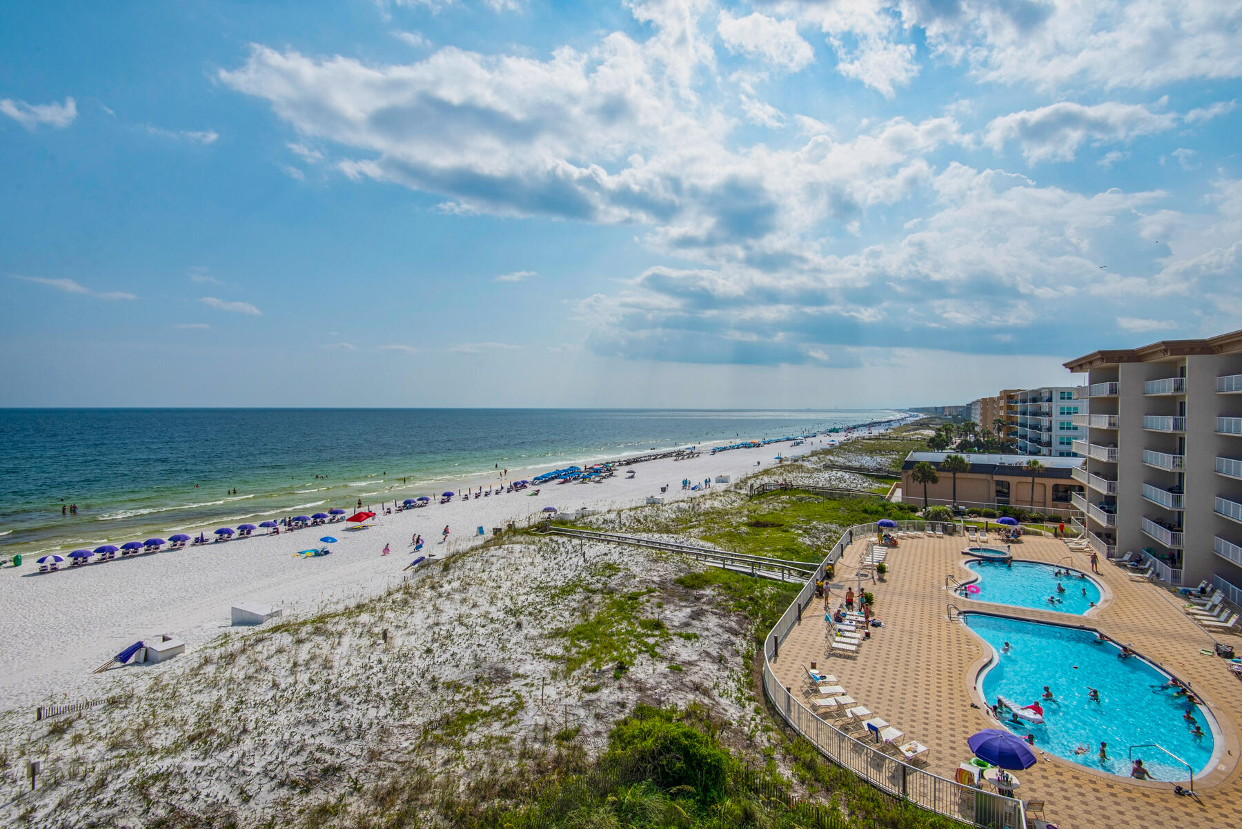 1110 Santa Rosa Boulevard, Unit B501 Fort Walton Beach, FL 32548 - Photo 2 of 51 an aerial view of a swimming pool with outdoor space