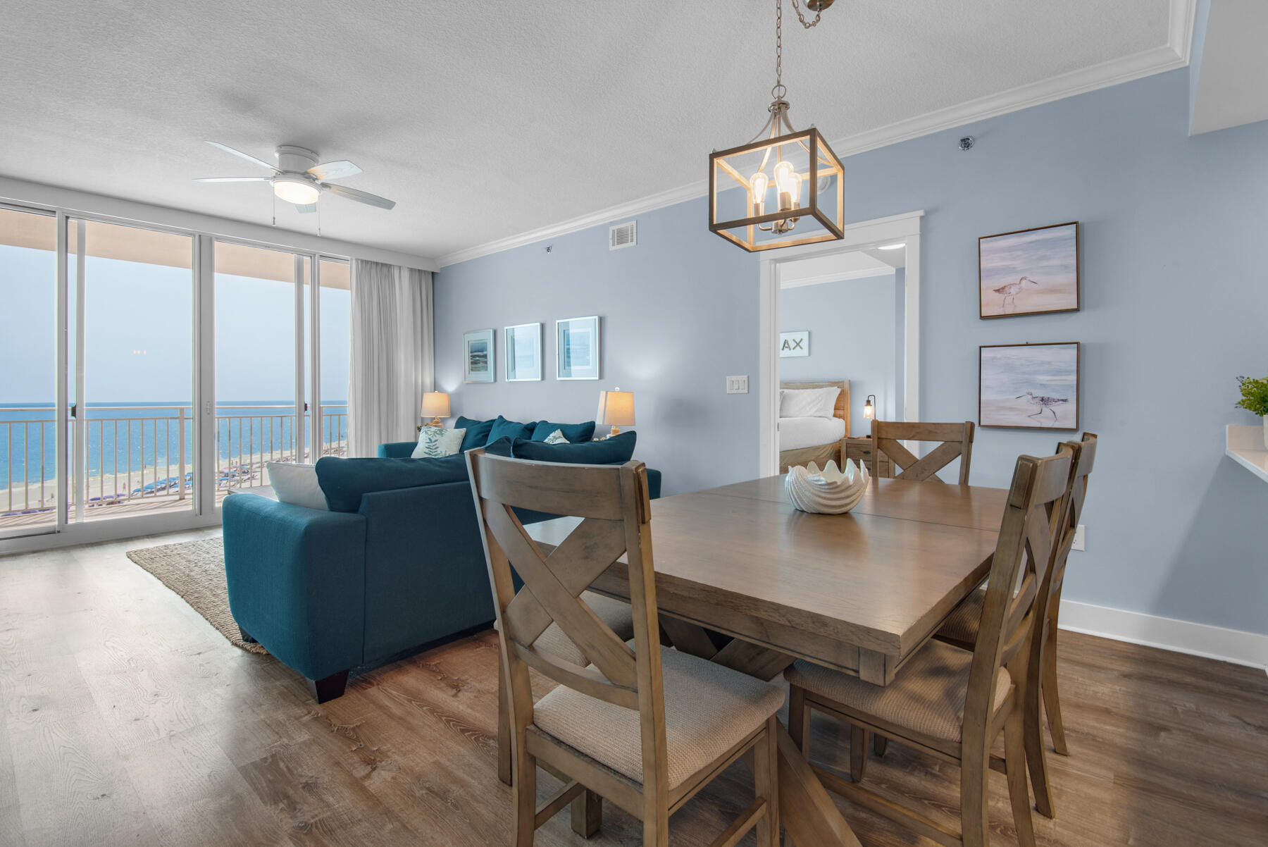 1110 Santa Rosa Boulevard, Unit B501 Fort Walton Beach, FL 32548 - Photo 6 of 51 a view of a dining room with furniture window and wooden floor