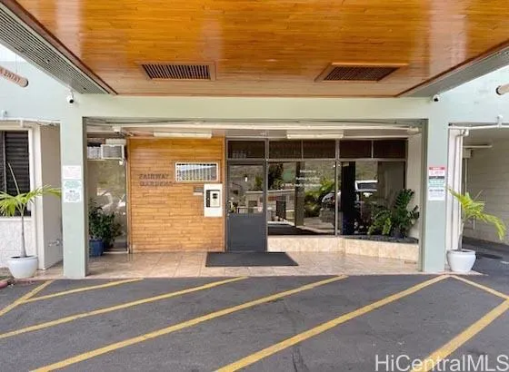 a view of a building entrance