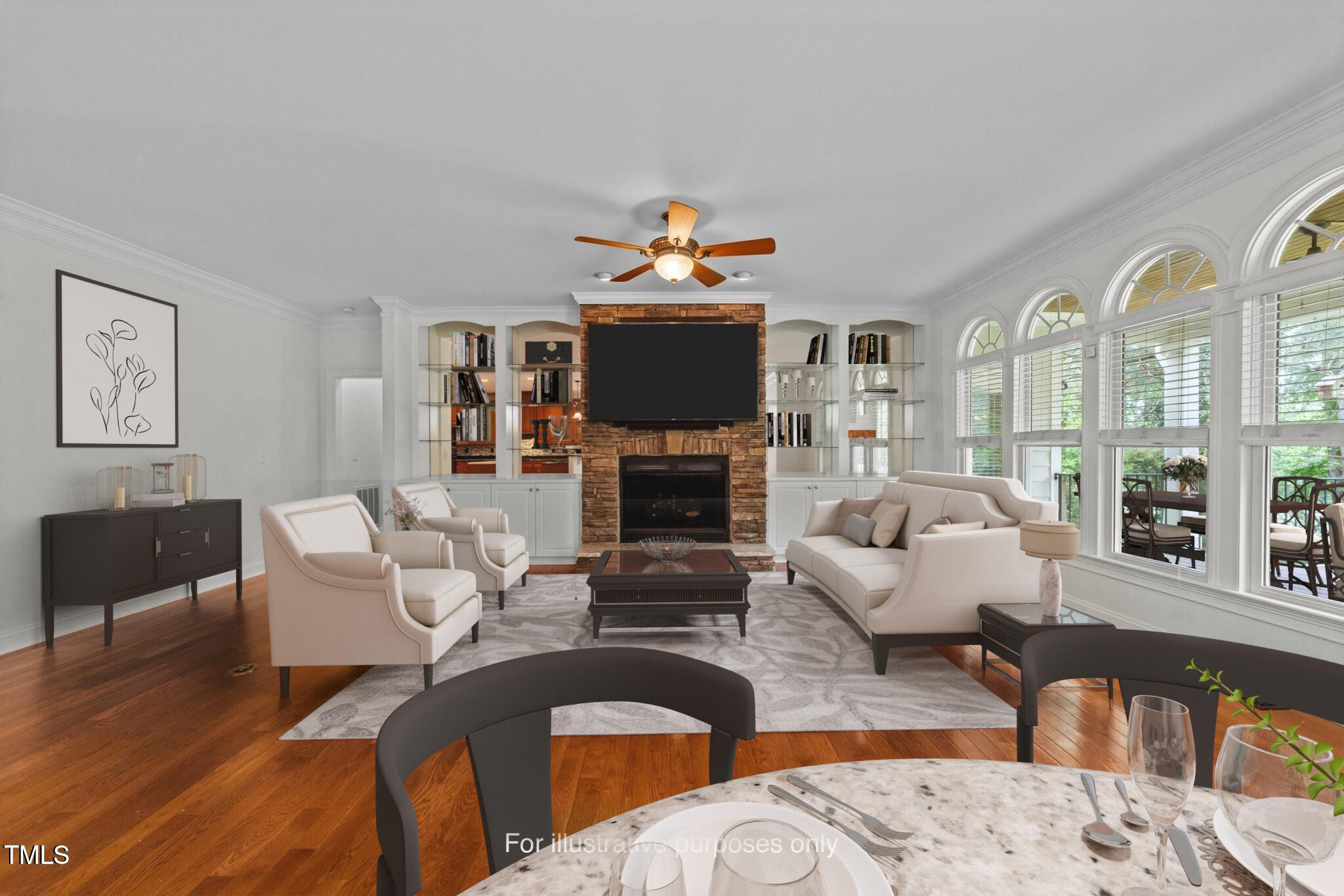 Family Room Virtually Staged