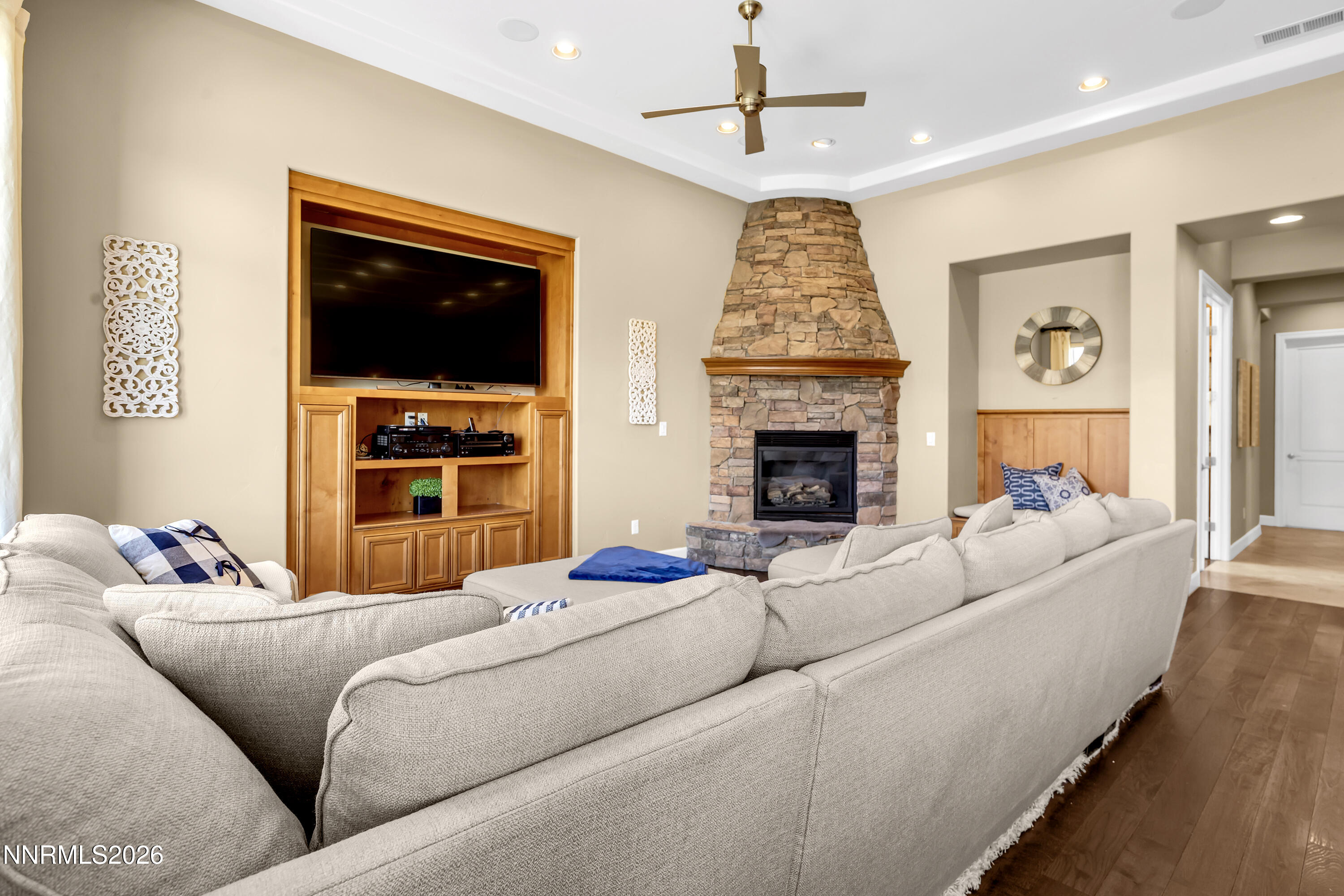 1898 Laurel Ridge Drive Reno, NV 89523 - Photo 24 of 87 a living room with furniture fireplace and flat screen tv