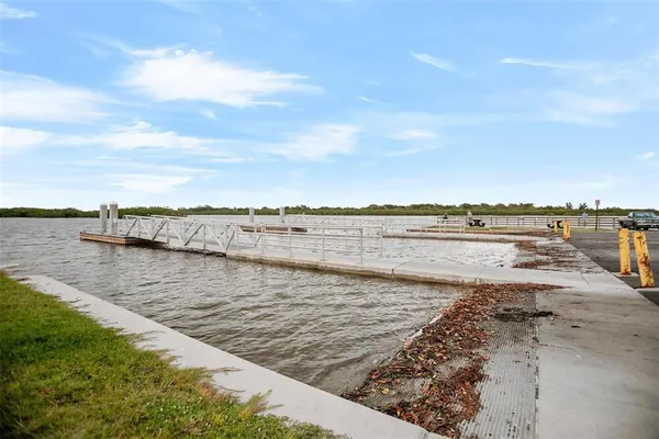 a view of a lake with outdoor space