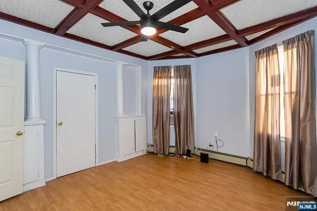 an empty room with window