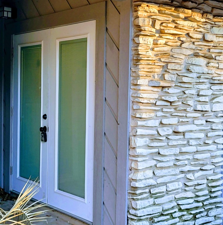 a view of front door and porch