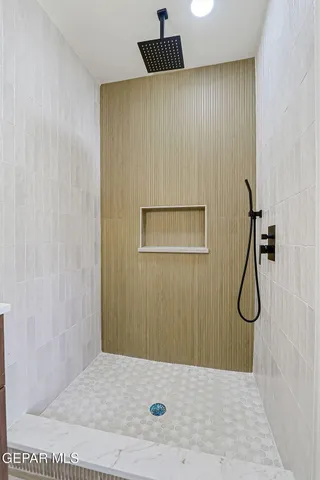 a bathroom with a shower