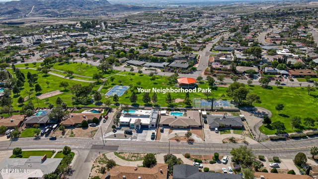 an aerial view of a city