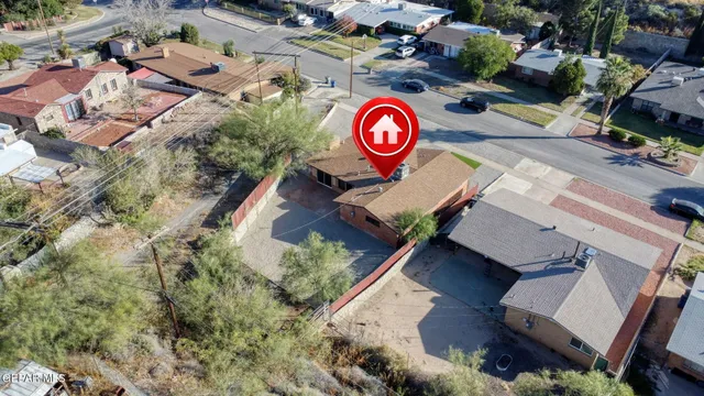 an aerial view of a house