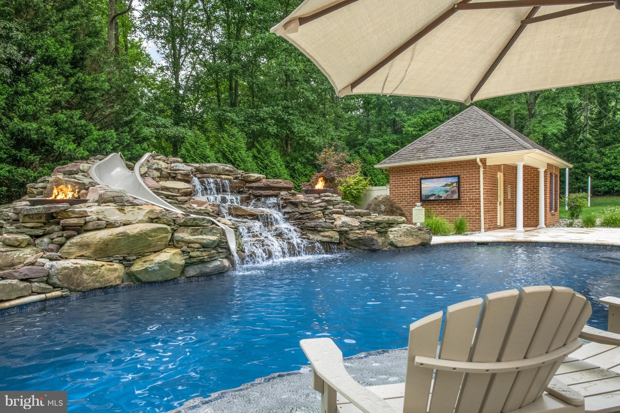 697 St George Barber Road Davidsonville, MD 21035 - Photo 2 of 30 Pool with waterfall, 2 firebowls and slide