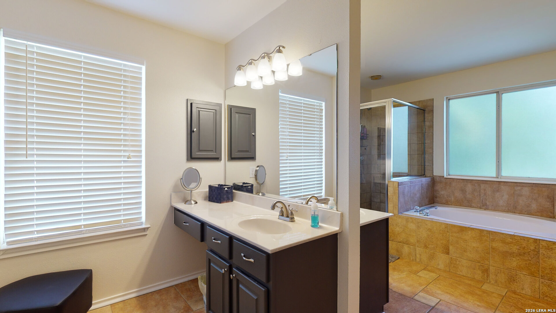 5614 Spring Quail San Antonio, TX 78247 - Photo 34 of 43 a bathroom with a sink and a mirror