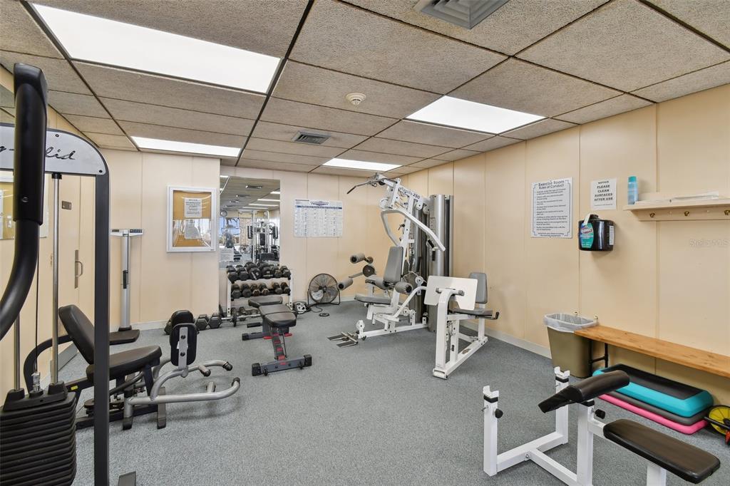 17920 Gulf Boulevard, Unit 208 Redington Shores, FL 33708 - Photo 97 of 98 a room with gym equipment and mirror
