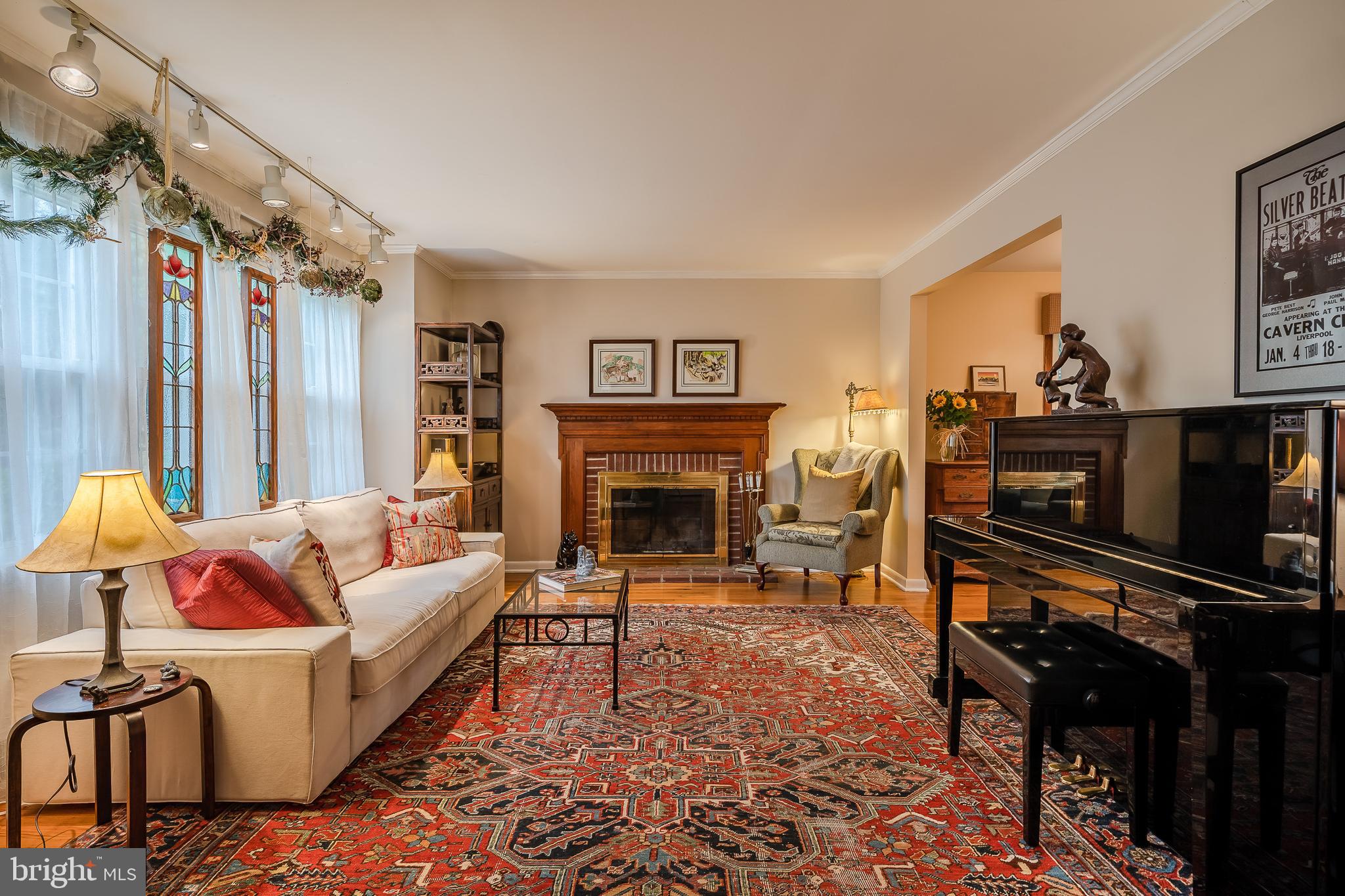 2 Birch Road Malvern, PA 19355 - Photo 5 of 31 Formal Living room with wood burning Fireplace