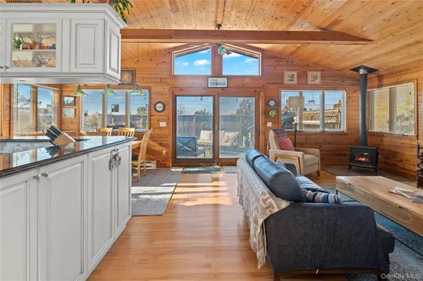 a lobby with furniture and windows