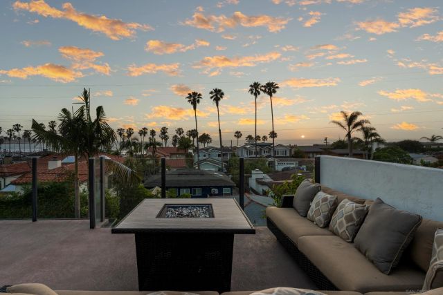 a view of a terrace with furniture