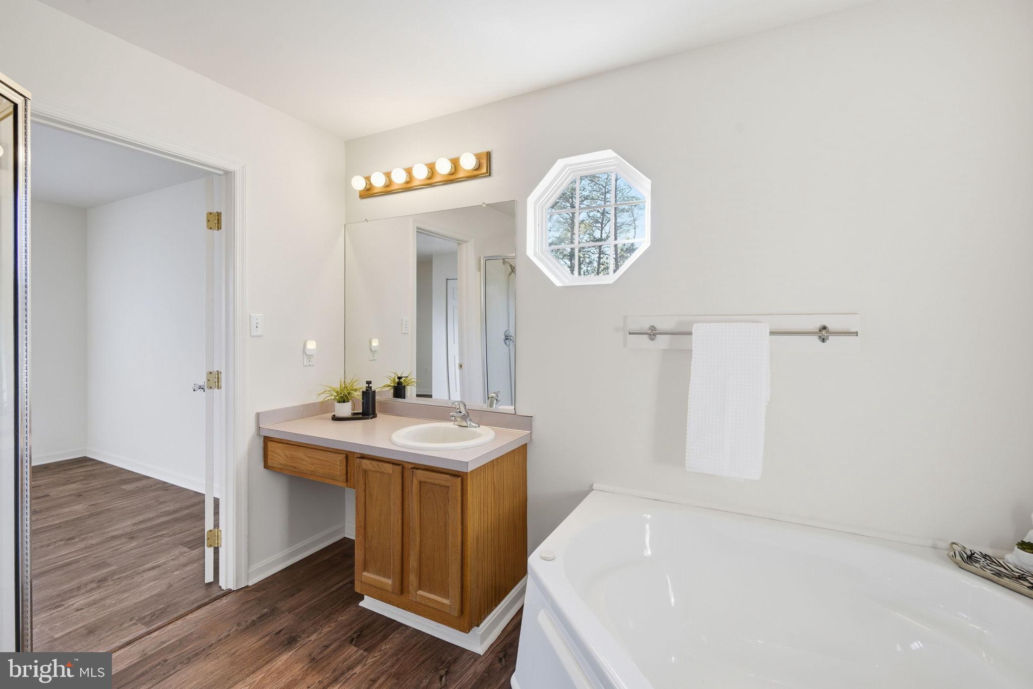 21103 Striper Run Rock Hall, MD 21661 - Photo 9 of 20 a bathroom with a sink a mirror and a window