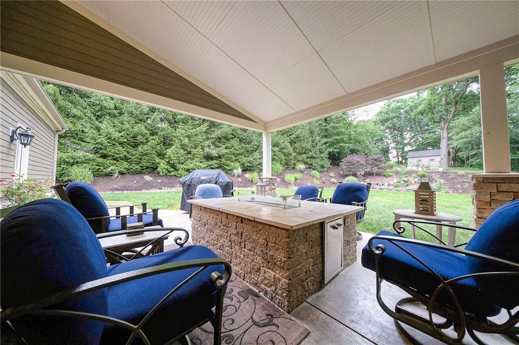 815 Mt Pleasant Road Mars, PA 16046 - Photo 40 of 42 Covered patio with custom natural gas fire table