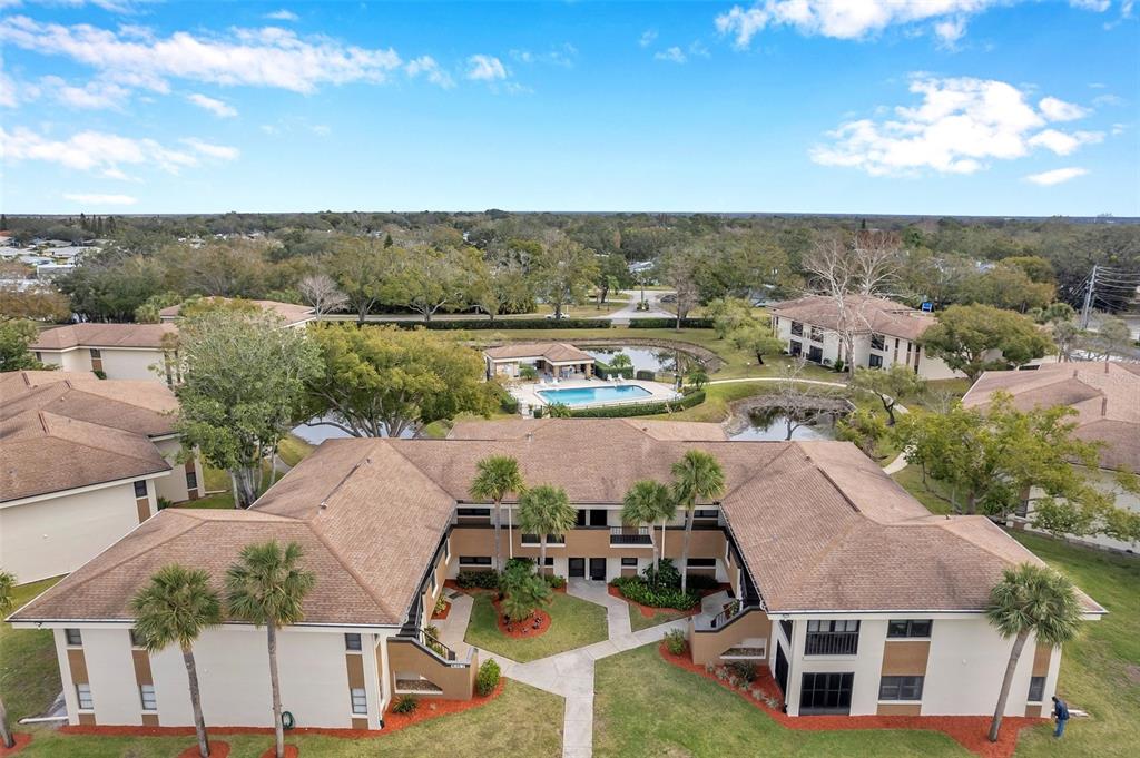 2700 Nebraska Avenue, Unit 3201 Palm Harbor, FL 34684 - Photo 46 of 50 an aerial view of a house with garden space and ocean view