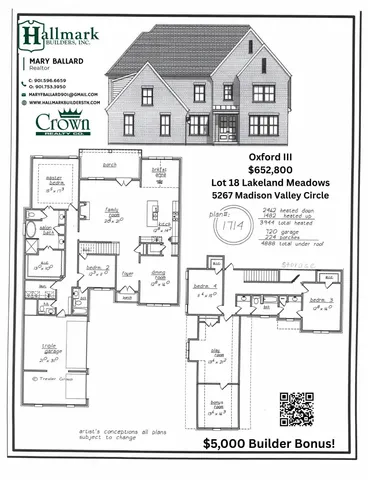 $652,800 | 5267 Madison Vly Lane, Lakeland, TN 38002