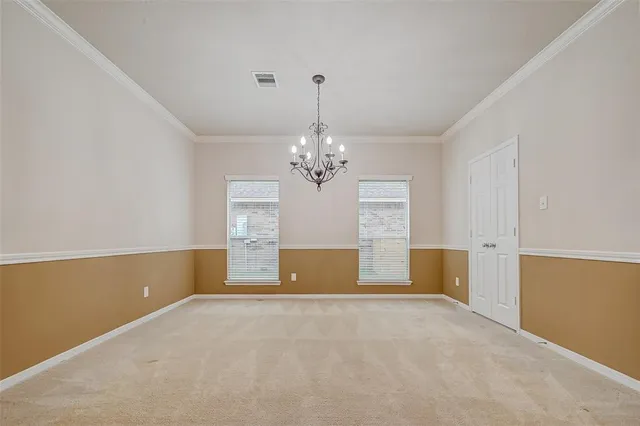 a view of a livingroom with a chandelier