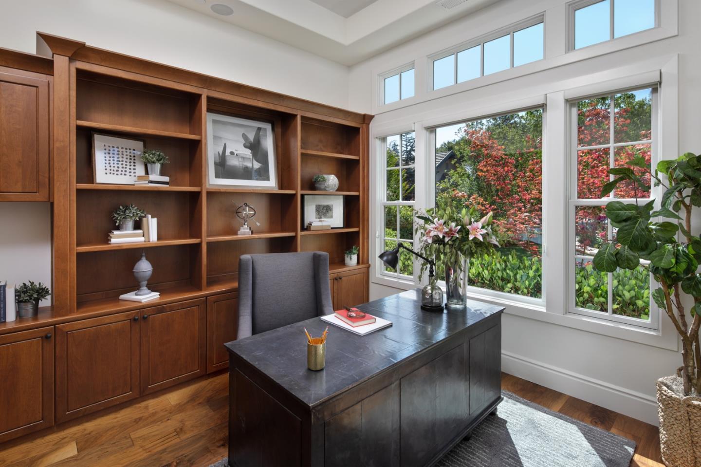 782 Dixon Way Los Altos, CA 94022 - Photo 15 of 38 a view of a workspace with furniture and a potted plant