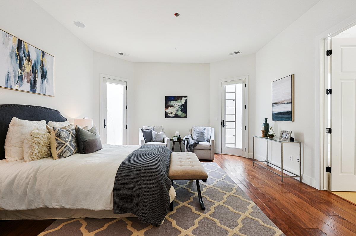 782 Dixon Way Los Altos, CA 94022 - Photo 27 of 38 a bedroom with a bed and wooden floor