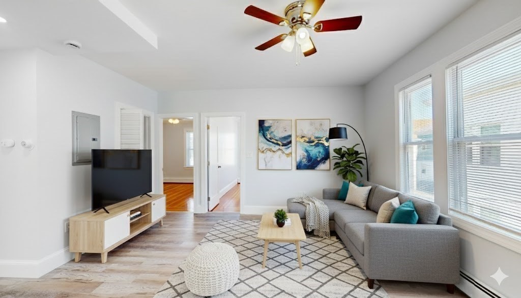 5 A Ropes Street, Unit 2 Salem, MA 01970 - Photo 2 of 9 a living room with furniture and a flat screen tv