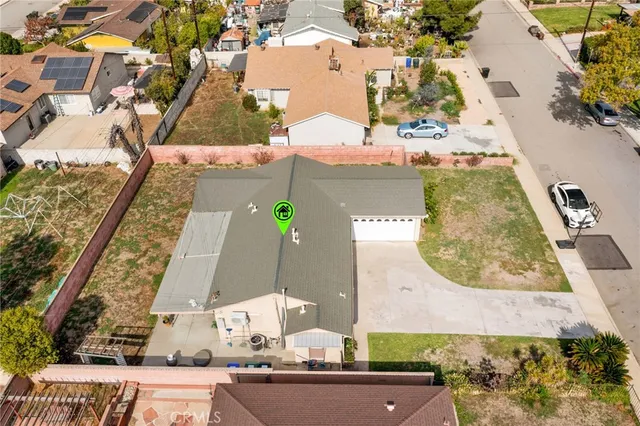 an aerial view of a house