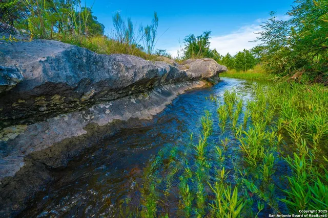 a view of a lake with beach