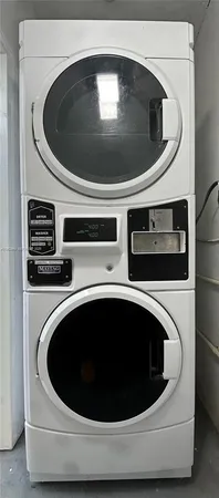 a close up view of washer and dryer