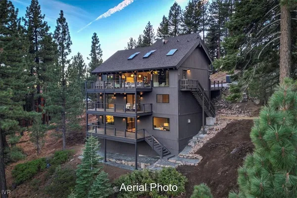 an aerial view of a house