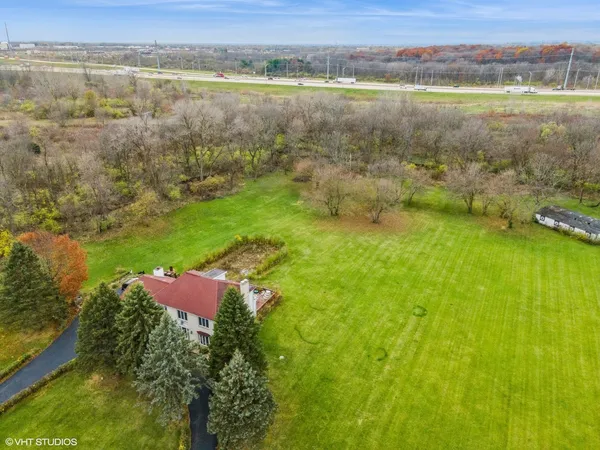 a view of an outdoor space and mountain view