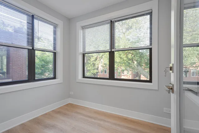 an empty room with a window