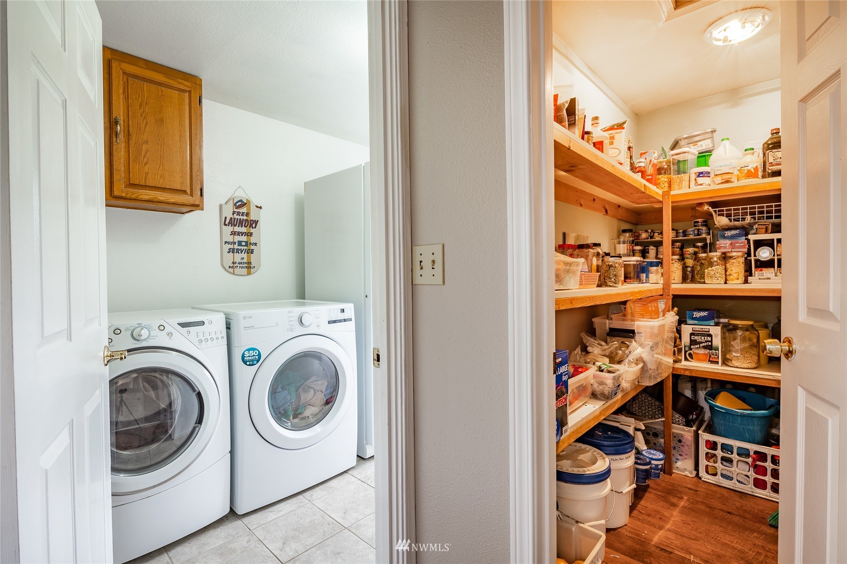 5577 E Road Bellingham, WA 98226 - Photo 34 of 40 a view of a storage & utility room with washer and dryer
