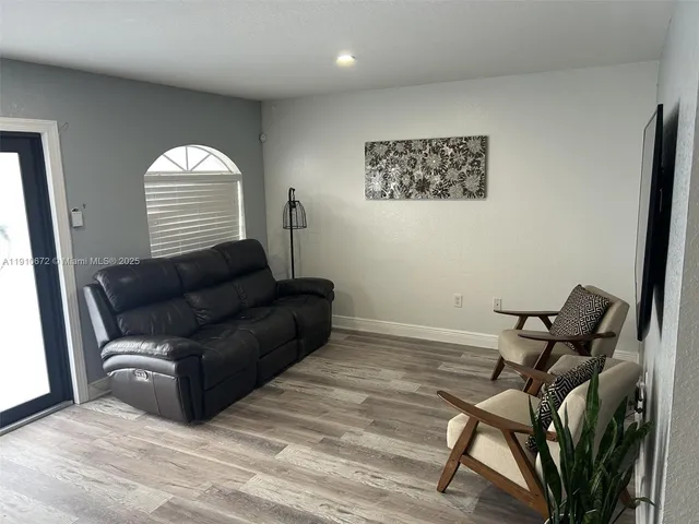 a living room with furniture