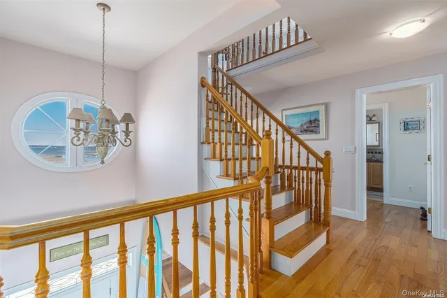 a view of entryway with wooden floor