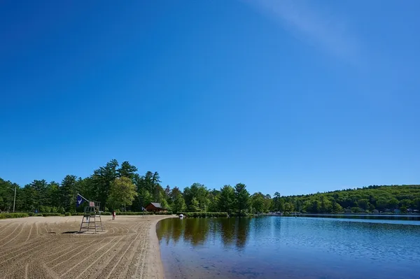 a view of lake and mountain