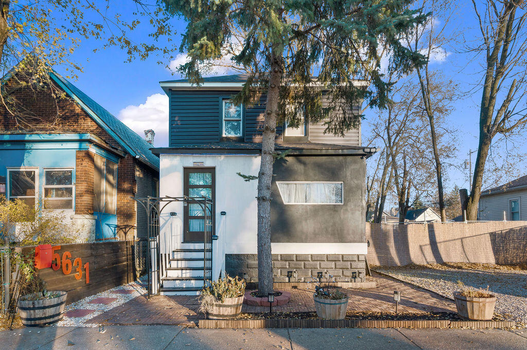 a front view of a house