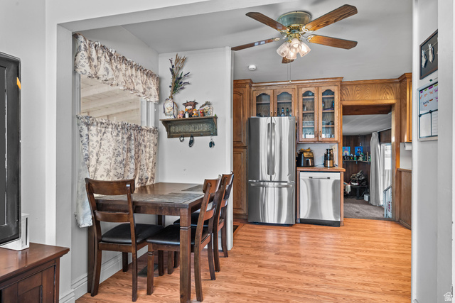 31 B Street Springville, UT 84663 - Photo 5 of 31 Wood-finish flooring throughout, complemented by a ceiling fan with integrated lighting