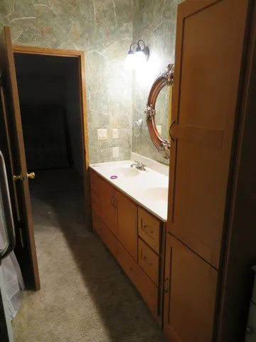 a bathroom with a shower
