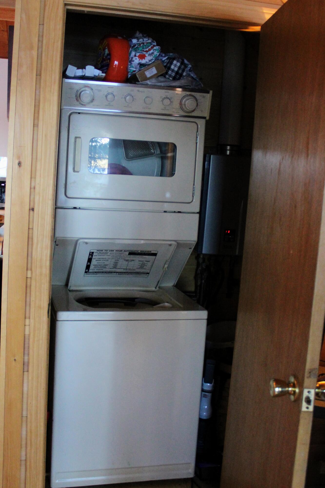 2 Loon Cove Road Northfield, ME 04654 - Photo 19 of 31 Stacked Washer _ Dryer in Closet off Liv