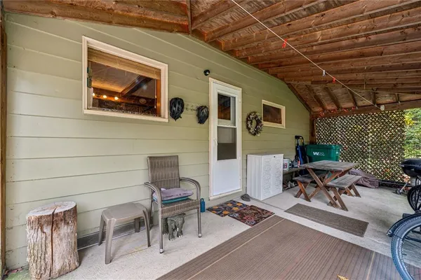 a outdoor space with furniture