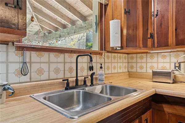 a sink with a window