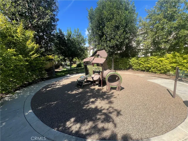 an outdoor space with seating