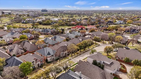 an aerial view of multiple house