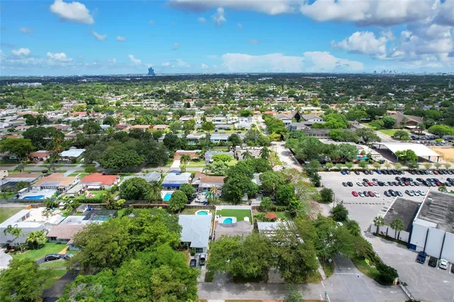 an aerial view of a city