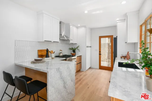 a kitchen with sink a window and potted plant