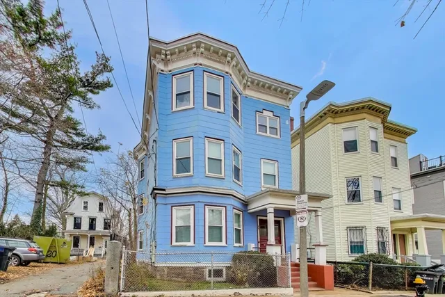 a front view of a building