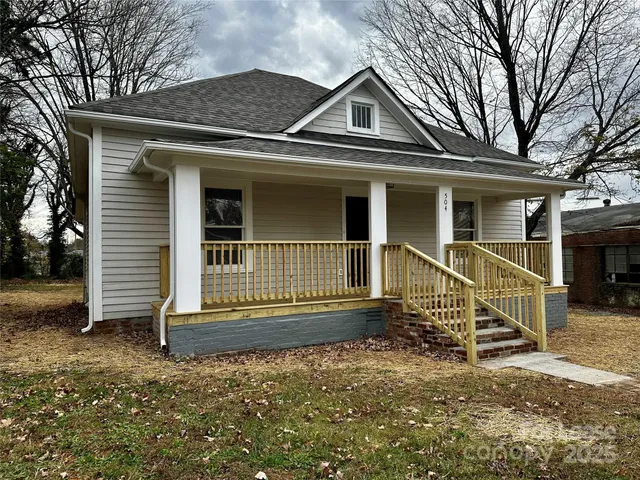 front view of a house with a porch