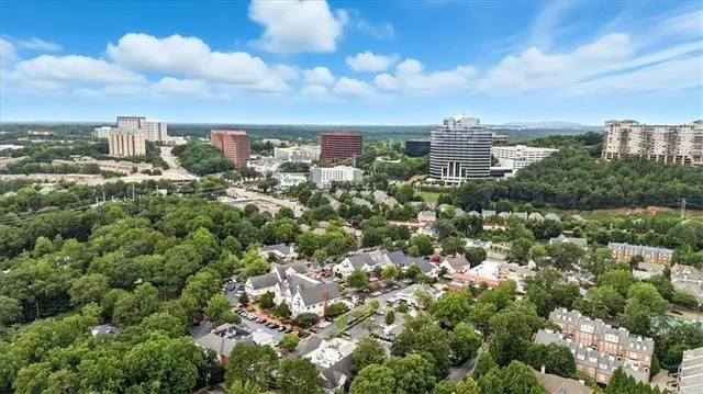 an aerial view of multiple house