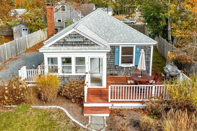 a aerial view of a house with swimming pool